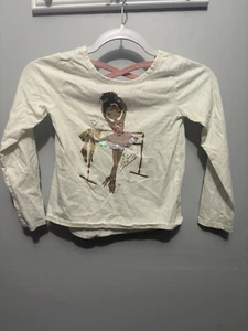 Girls Rachel Zoe Top Dancer Dance Ballet White & Pink Med 7/8 - Picture 1 of 3