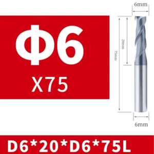 5 Stück 6 mm Hartmetall Schaftfräser HRC45 2 Flöte Wolfram Stahl Fräser CNC Werkzeug - Bild 1 von 5