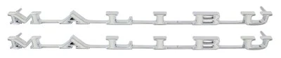 1970 70 Chevelle Malibu Front Fender Chrome Script Malibu Emblem Pair - Image 1 of 4