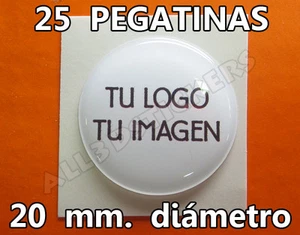 25 x Pegatinas Gota de Resina 20 mm diámetro con tu Logo / Imagen. Adhesivos - Imagen 1 de 1