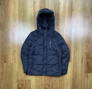 Chaqueta acolchada Schott NYC negra cremallera completa abrigo brazo logotipo mujer talla 12/mediana - Imagen 1 de 14
