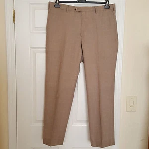 PAL ZILERI MEN'S 100% WOOL LIGHT GRAYISH-BROW PANTS SIZE 54 (36US) MADE IN ITALY - Picture 1 of 6