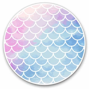 2 x Vinyl Stickers 20cm - Mermaid Scale Pattern Pink Blue Girls Cool Gift #15528 - Afbeelding 1 van 9