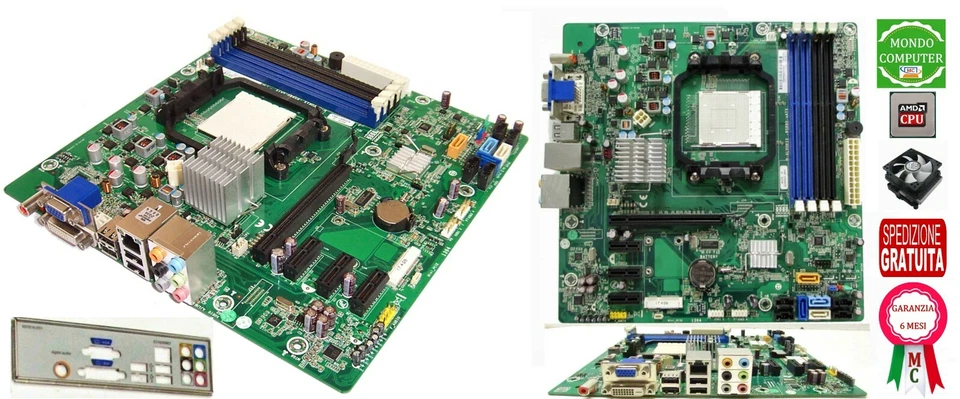 SCHEDA MADRE SOCKET AM3 HP H-ALVORIX-RS880 + CPU AMD DUAL CORE / DDR3 MEMORY - Immagine 1 di 1