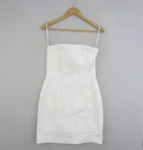 Forever New Womens 10 White Straight Strapless Lace Party Cocktail Event Boho - Picture 1 of 14