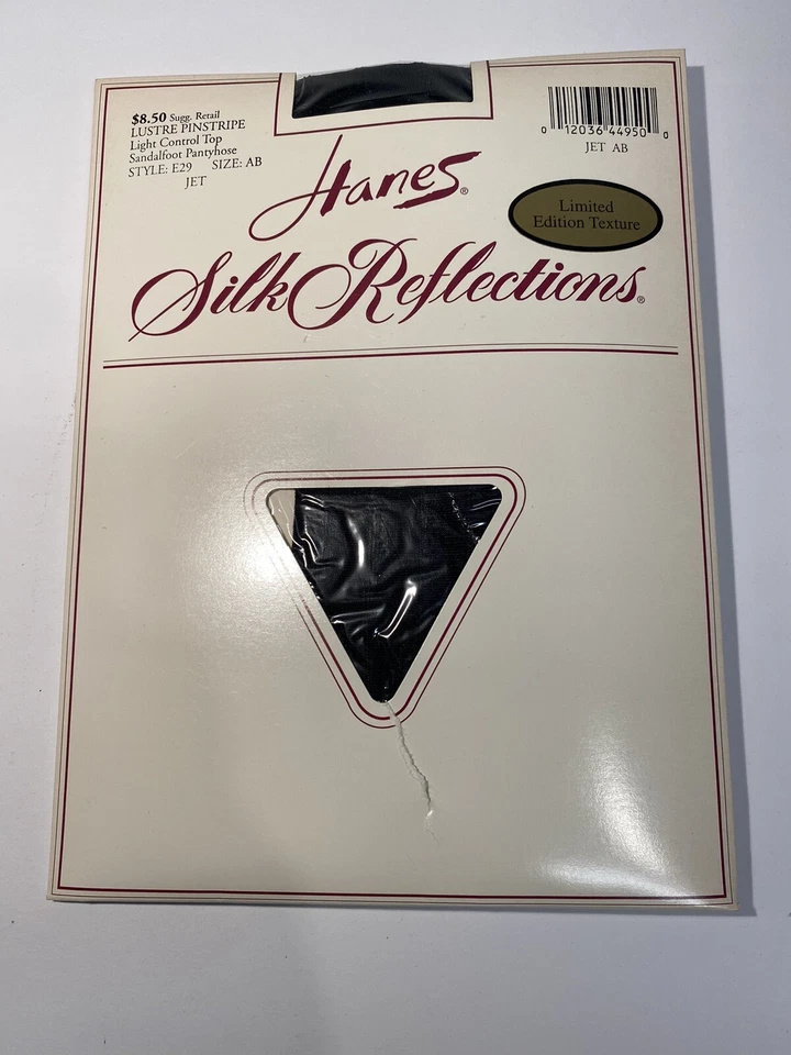 Pantimedias vintage Hanes Silky Designs Lustre a rayas Jet AB NUEVAS DE STOCK Foto 1 de 4