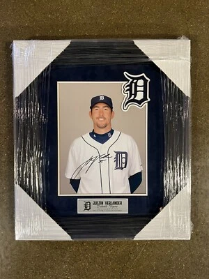 Foto autografada assinada emoldurada de Justin Verlander do Detroit Tigers - Imagem 1 de 3