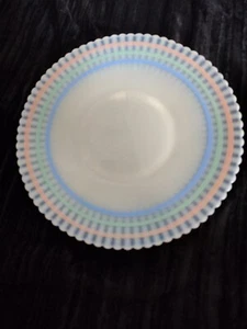 Rare Macbeth Evans 10.75" Cremax Pastel Striped Plate - Picture 1 of 4