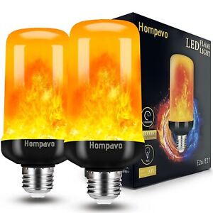 【Upgraded】 LED Flame Light Bulbs, 4 Modes Flickering Light Bulbs with Upside ...