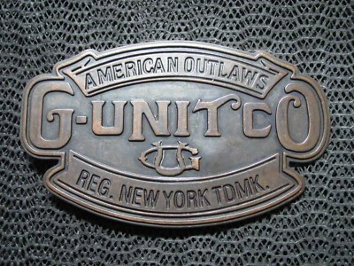 UNIDAD G 50 CENTAVOS AMERICAN OUTLAWS HEBILLA DE CINTURÓN! ¡VINTAGE! RARO! Años 2000! ¡GANGSTER RAP! Foto 1 de 4