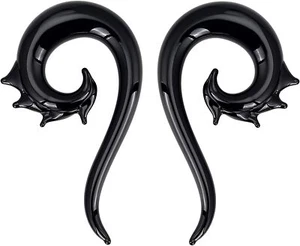 2pcs Glass Spiral Ear Plugs Taper Twist Stretcher Earrings Piercing Gauge 4g-00g - Picture 1 of 75