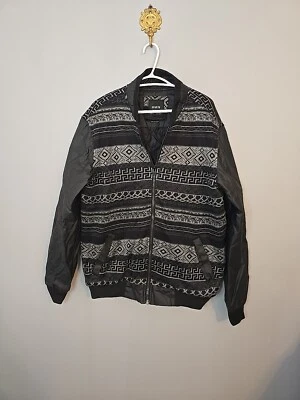 Chaqueta de bombardero azteca Krew negra para hombre talla XL Foto 1 de 4