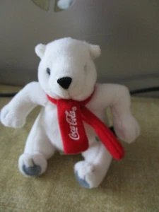 4" Coca Cola Polar Bear Plush Stuffed Teddy Bear Toy Ornamen - Picture 1 of 6
