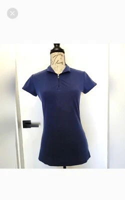 Camiseta polo para mujer Nike Golf azul marino calce seco 1/4 cremallera talla XS Foto 1 de 4