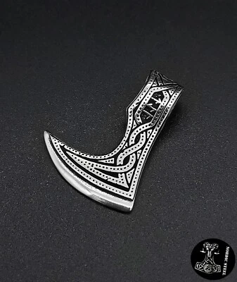 Sterlingsilber 925 Anhänger mit/ohne Kette Axt Halskette Wikinger Königskette - Bild 1 von 4