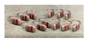 12 RESIN BEAUTIFUL BRONZE/GOLD/COPPER LIKE COLORS SHOWER CURTAIN RINGS HOOKS - Picture 1 of 7