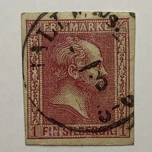 1857/1858 PRUSSIA IMPERF STAMP #6/11 WITH UNIQUE SON CANCEL FRIEDRICH WILHELM IV - Picture 1 of 3