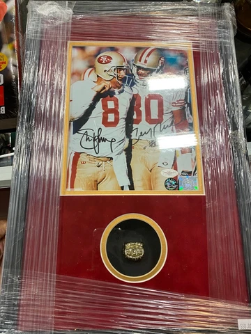 STEVE YOUNG & JERRY RICE 1994 SF 49ERS SIGNED PHOTO and RING AUTHENTICATED Cover