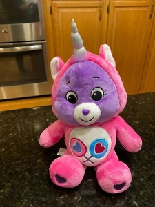 Care Bear Unicorn Share Bear Unlock The Magic Basic Fun Plush w/ Removable Hood - Picture 1 of 5