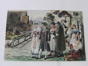 Aquarell Theodor Guggenberger München 1891 sign u links Hochzeit in Bayern - Bild 1 von 4