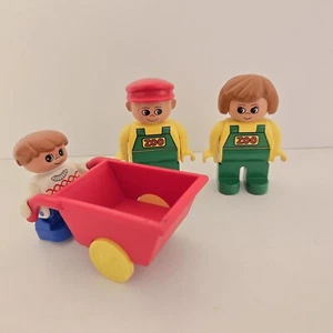 Lego Duplo 3-piece Zoo Keepers Mini Figures and Wheelbarrow Lot - Vintage - Picture 1 of 3