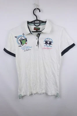 Camisa Polo LA MARTINA Blanca 100% Algodón Manga Corta Cuello Popover Talla L Foto 1 de 4