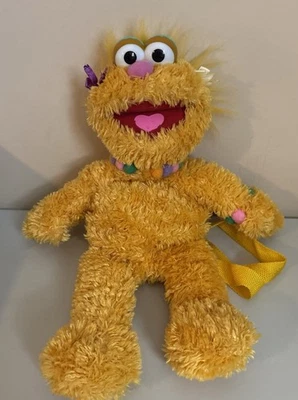Mochila infantil de pelúcia vintage 2003 Sesame Street Zoe novidade colecionável 15” de altura - Imagem 1 de 4