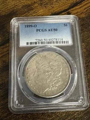 1899-O $1 Morgan Dollar PCGS AU50, 1125 - Image 1 of 4