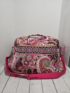 VERA BRADLEY DUFFEL Luggage Bag Big 17"w X 12"h X 8.5"d "Very Berry Paisley"... - Picture 1 of 13