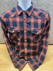 Flag & Anthem Desert Son Hemd Herren Medium kariert Langarm Perlen Druckknopf Western - Bild 1 von 13