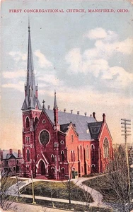 # K2903    MANSFIELD,  OH.    POSTCARD,   FIRST CONGREGATIONAL  CHURCH - Picture 1 of 2