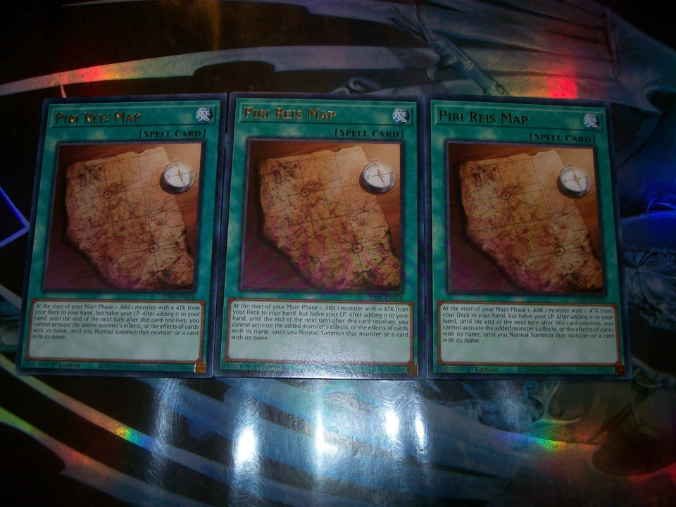 3x Piri Reis Map 1st Edition Rare JUSH-EN030 Yu-Gi-Oh! - Image 1 of 1