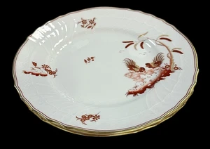 RICHARD GINORI GALLI VECCHIO RED ROOSTER DINNER PLATES SET OF 2 RARE SIENA RUST - Picture 1 of 8