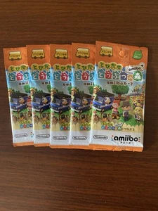 New Sealed 5 packs Japanese Animal Crossing: New Leaf Welcome Amiibo 3 card pack - Picture 1 of 2