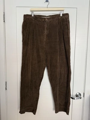 Vintage Bill Blass Pants Mens 40x32 Brown Corduroy Pleated Grandpacore 90s Y2K - Image 1 of 4
