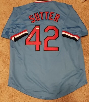 Bruce Sutter Signed Custom Jersey St Louis Cardinals Inscribed JSA Holo - Image 1 of 4