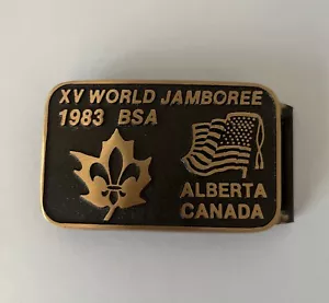 1983 World Boy Scout Jamboree Max Silber Red Bronze Brass Belt Buckle BSA - Picture 1 of 8