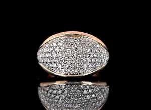 $8,000 Chimento 18K Rose Gold 1.50ct Pave White Diamond Dome Cocktail Ring Band - Picture 1 of 8