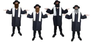 Adults Rabbi Preacher Religous Teacher Jewish Fancy Dress Costume - Picture 1 of 9