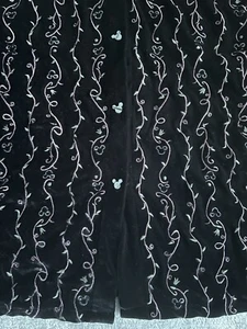 Hidden Mickey Mouse Samt Top Damen L schwarz Tunika bestickt Knopfleiste Urlaub - Bild 1 von 10