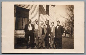 Postcard RPPC Cedar Falls IA c1911 Group of Boys Photo Flag Cancel - Picture 1 of 2