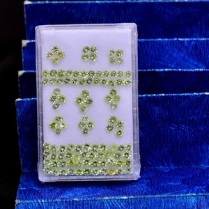 VVS 104 Pcs Natural Peridot Round Diamond Cut 2.50mm Untreated Loose Gemstones - Picture 1 of 5