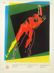 ANDY WARHOL Speed Skater 1984 Olimpiadi di Sarajevo litografia offset vintage 24x35" - Foto 1 di 15