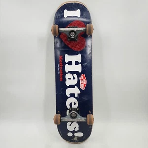 DGK Dirty Ghello Kids I Love Haters Motivation Skateboard Black Blue 31.50 in - Picture 1 of 12