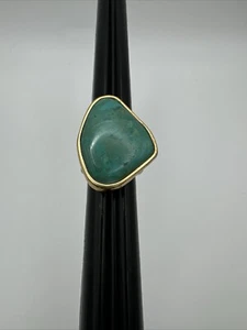 Size 7 Statement Barse Thailand Bronze Turquoise Ring - Picture 1 of 5