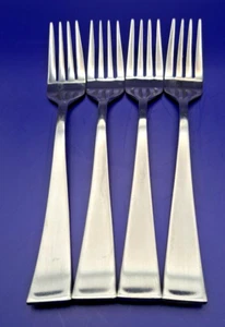 Wallace Salad Forks Satin Oasis 18/0 Satin Stainless Flatware Modern Set of 4 - Picture 1 of 6