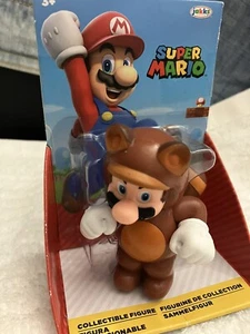 Figurina Jakks Pacific World of Nintendo Super Tanooki Mario 2,5" 2019 nuova - Foto 1 di 6