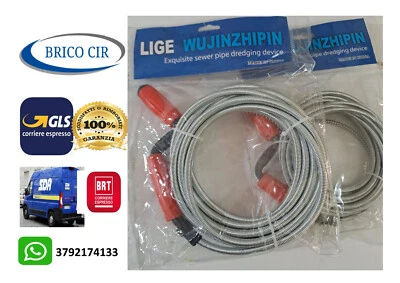 Stura Lavandino Spirale Sonda Molla Pulizia Tubi Acciaio lavandini ø 6-8 5mt - Immagine 1 di 2