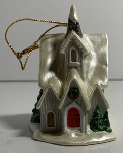 Snow Frost Falls Victorian Village Light Cover Church, Avon - Imagen 1 de 7