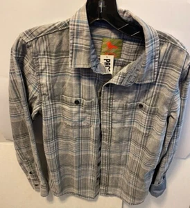 MEN'S MODERN AMUSEMENT BURNOUT BUTTON UP SHIRT WOVEN GRAY/BLUE NEW $54 - Picture 1 of 1